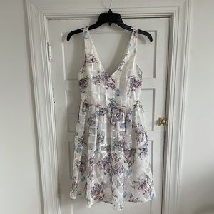 White, floral dress, Anthropologie (Maeve), Size 0